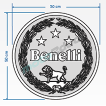NAKLEJKA DWUSTRONNA  NA SZYBĘ BENELLI 50X50 CM
