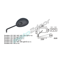 LUSTERKO LEWE APRILIA SCARABEO 125/200/250/300/400/500 2000-2011 POWER FORCE