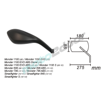 LUSTERKO PRAWE DUCATI MONSTER 1100/796/696 POWER FORCE