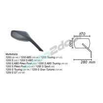 LUSTERKO PRAWE DUCATI MULTISTRADA 1200 2010-14 POWER FORCE