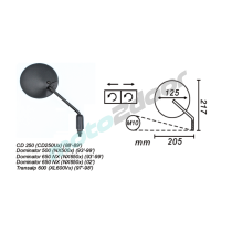 LUSTERKO PRAWE HONDA DOMINATOR 500/600/650 1988-2002 POWER FORCE