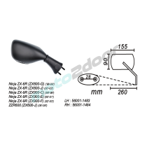 LUSTERKO PRAWE KAWASAKI ZX-6R/ZX-9R/ZZR600 1999-08 POWER FORCE