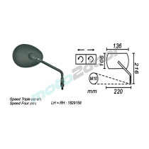 LUSTERKO PRAWE TRIUMPH SPEED TRIPLE 2002-07 SPEED FOUR 2003-… POWER FORCE