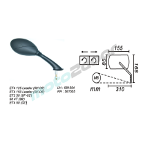 LUSTERKO PRAWE VESPA ET2/ET4 50/125/150 1997-2006 POWER FORCE