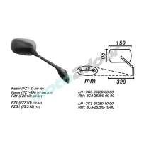 LUSTERKO PRAWE  YAMAHA FAZER FZ1-S/FZS10 2006-2015 2002 POWER FORCE