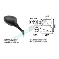 LUSTERKO PRAWE YAMAHA MAJESTY YP400 2007-2012 YP250D 1998-99 POWER FORCE