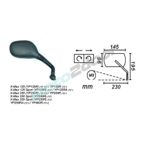 LUSTERKO PRAWE YAMAHA X-MAX 125/250 2010-… POWER FORCE
