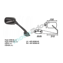 LUSTERKO PRAWE YAMAHA FAZER FZ8-S 2011 FZ8-S 2012-…  POWER FORCE