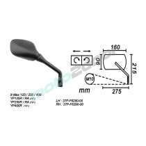 LUSTERKO PRAWE YAMAHA X-MAX 125/250/400, YP 125/250/400 2010-… POWER FORCE