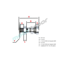 WAŁEK ROZRZĄDU 150 CCM 4T MXU 150 KYMCO