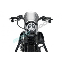 SZYBA OWIEWKA PUIG RETROPLATE DO HARLEY-DAVIDSON SPORTSTER 883 / 1200 (ALUMINIOWA) SREBRNA