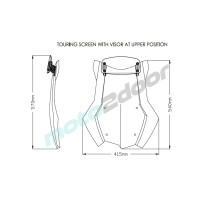 SZYBA TURYSTYCZNA PUIG DO BMW F850GS / ADV. 18-23 (Z DEFLEKTOREM) LEKKO PRZYCIEMNIONA