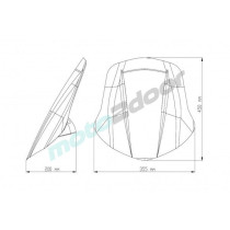 SZYBA SPORT REGULOWANA NOWEJ GENERACJI (450 X 355 MM) PUIG DO DUCATI X DIAVEL/S 16-18 MOCNO PRZYCIEMNIONA