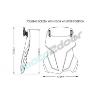 SZYBA TURYSTYCZNA PUIG DO BMW F750GS 18-23 (Z DEFLEKTOREM) LEKKO PRZYCIEMNIONA