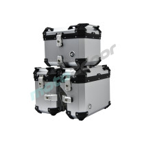 ZESTAW 3 KUFRÓW ALUMINIOWYCH (30L ASYMETRYCZNY + 36L + 45L) COOCASE SREBRNY