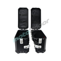 ZESTAW 3 KUFRÓW ALUMINIOWYCH (30L ASYMETRYCZNY + 36L + 45L) COOCASE CZARNY Z TORBĄ WEWNĘTRZNĄ