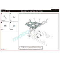 ZESTAW STELAŻY KUFER CENTRALNY + BOCZNE COOCASE BENELLI TRK-502X 2018-2021 PRAWY KUFER ASYMETRYCZNY