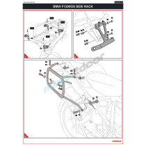 ZESTAW STELAŻY KUFER CENTRALNY + BOCZNE COOCASE BMW  R1200GS/R1250GS 2010-2023 PRAWY KUFER ASYMETRYCZNY