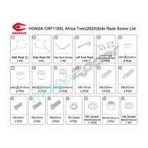 ZESTAW STELAŻY KUFER CENTRALNY + BOCZNE COOCASE HONDA AFRICA TWIN 1100 2020-2023 PRAWY KUFER ASYMETRYCZNY