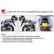 ZESTAW STELAŻY KUFER CENTRALNY + BOCZNE COOCASE HONDA AFRICA TWIN 1100 2020-2023 PRAWY KUFER ASYMETRYCZNY