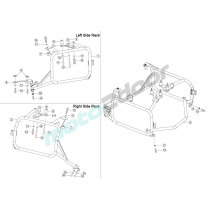 ZESTAW STELAŻY KUFER CENTRALNY + BOCZNE COOCASE HONDA AFRICA TWIN 1100 2020-2023 PRAWY KUFER ASYMETRYCZNY