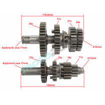 SKRZYNIA BIEGÓW OPWER FORCE ATV/CROSS 110/125 4 BIEGI KXD KINGWAY