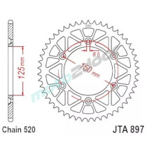 ZĘBATKA  NAPĘDZANA HYBRYDOWA STAL/ALU JT JTX897.50ORG, 50Z ROZMIAR 520 POMARAŃCZOWA
