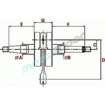WAŁ KORBOWY TOP RACING EVOLUTION 2T 50 CCM  MBK BOOSTER APRILIA AMICO YAMAHA BWS