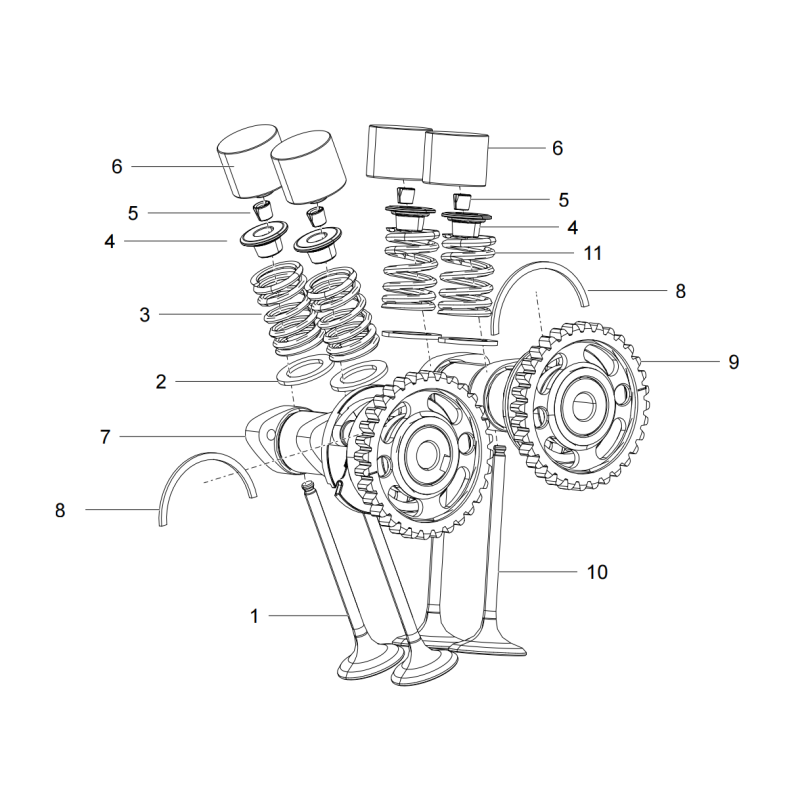 E03 Podzespół mechanizmu zaworowego
