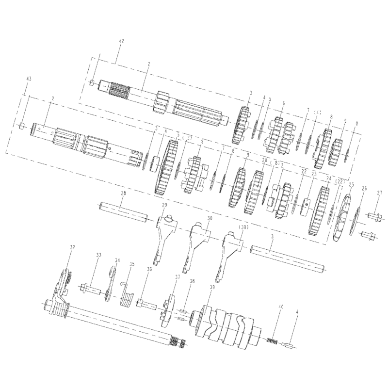 E08 SUB-ASSEMBLY OF THE TRANSMISSION SYSTEM